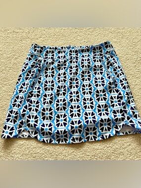 Vineyard Vines Blue and White Geometric Golf  Skirt